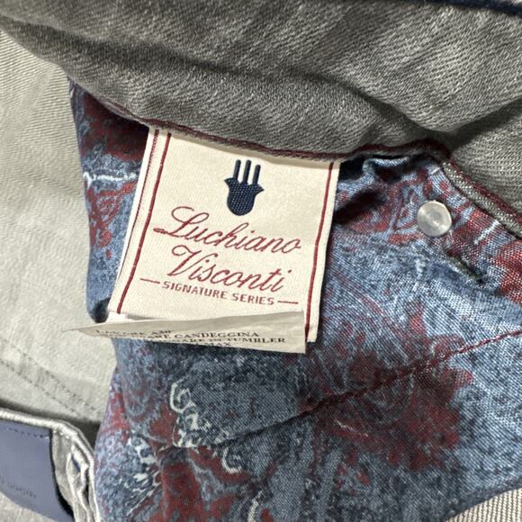 Luchiano Visconti Jeans Mens Favorite Modern Fit Slim 42x34 (41x30 actual) Gray - Picture 7 of 16
